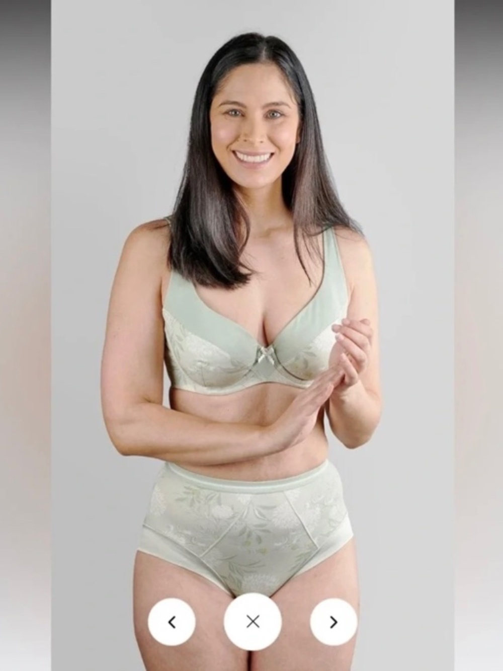 Julie May Valentina Briefs Soft Green Floral Organic Cotton & Silk